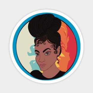 Woman with braided bun Magnet